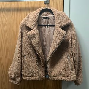 Faux fur biker jacket